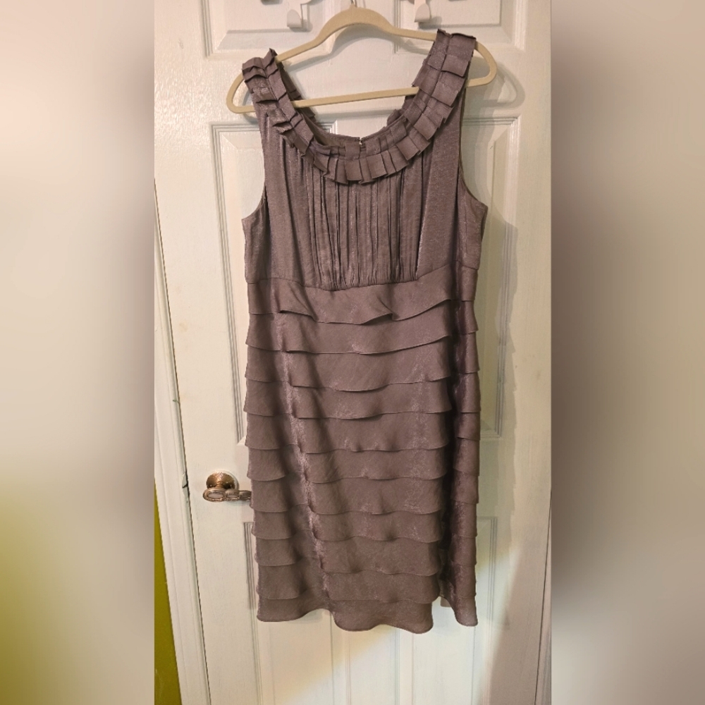 London Times Women's Dress Taupe Size 16W